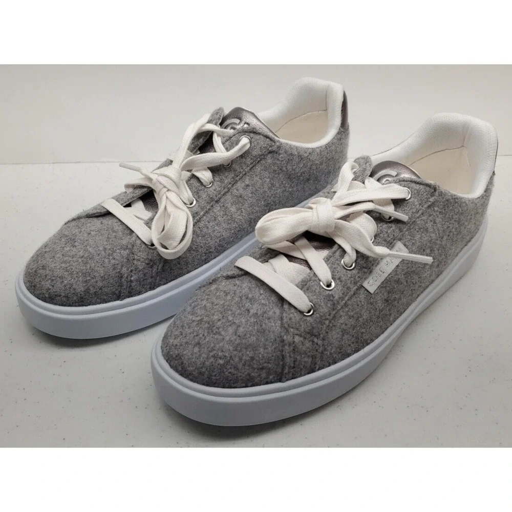 Cole Haan GC Daily Sneakers Grey‎ Wool/Dark Silver W29265 Women's Sz 6.5B New!